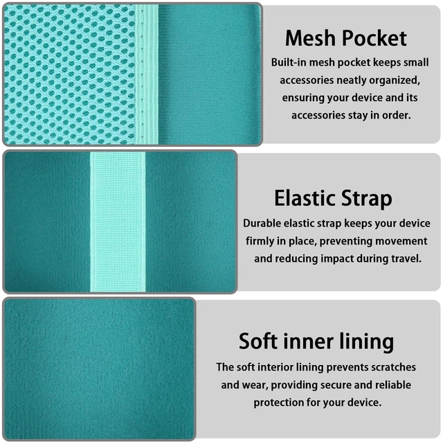 Alt view image 4 of 7 - Hard Carrying Case for JBL Go 5 Ultra Portable Speaker,Mint Green Travel Case with Carabiner & Hand Strap, Shockproof Portable Storage Bag, Hard EVA Shell with Soft Velvet Lining, Case Only
