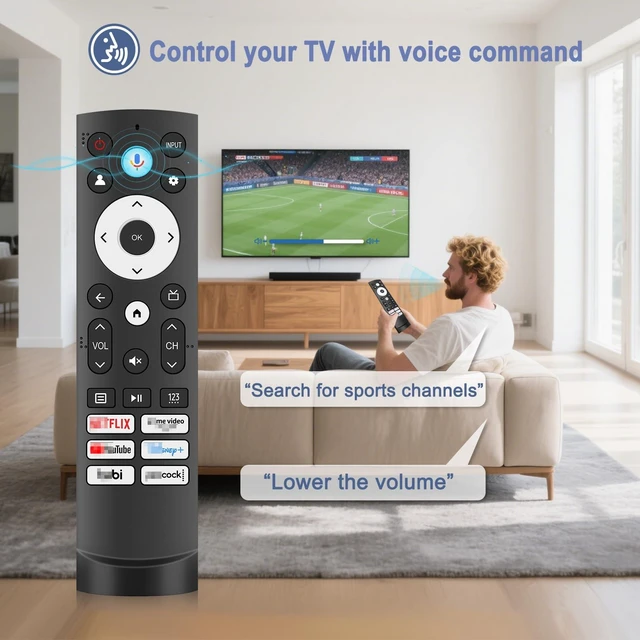 Alt view image 3 of 6 - ERF3M90H Voice Remote Control Replacement for Hisense Smart Google TV, Android, Vidaa, Laser, Canvas TVs, 4K UHD, HD, Mini-LED, ULED