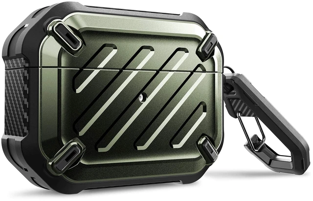 Main image of for Airpods Pro Case (2019) with Carabiner, DarkGreen Military-Grade Drop Protection,Anti-Scratch Hard Shell Cover for AirPods Pro 1st Generation,Supports Wireless Charging,UB Pro