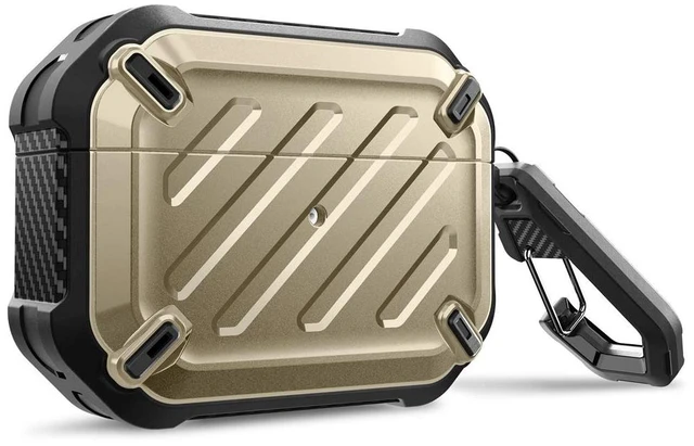 Main image of for Airpods Pro Case (2019) with Carabiner, Gold Military-Grade Drop Protection,Anti-Scratch Hard Shell Cover for AirPods Pro 1st Generation,Supports Wireless Charging,UB Pro