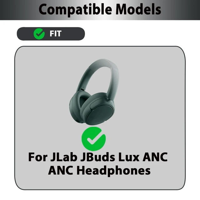Alt view image 2 of 7 - Replacement Ear Pads for JLab JBuds Lux ANC Headphones, Protein Leather Earpads as Same as OEM with Soft Memory Foam - Sage