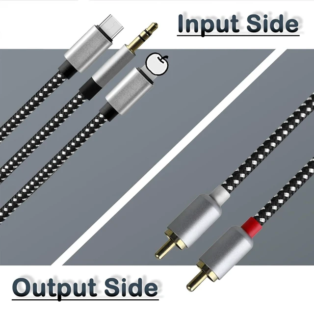 Alt view image 2 of 6 - 3in1 USBC L ightning to RCA Audio Cable for Home Theater Car Speaker MFi Certification, RCA to L ightning and USB C, RCA to 3.5mm Cables, DAC Chip(Compatible with iPhone)