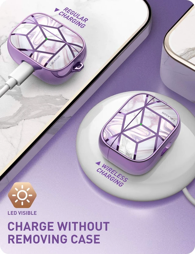 Alt view image 3 of 7 - Cosmo Series Case Designed for Airpods Pro, 360° Protective Stylish AirPods Pro Case Cover Compatible with Apple AirPods Pro (2019) (Ameth)