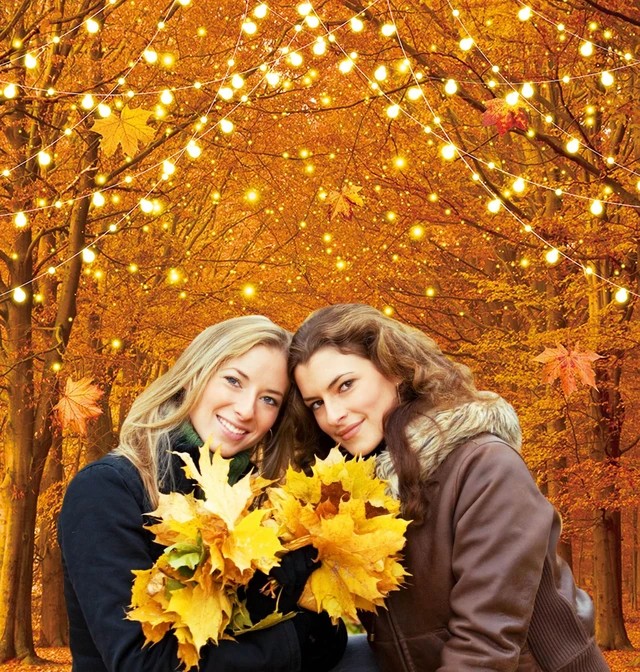 Alt view image 3 of 7 - Fall Photography Backdrop Autumn Maple Leaves Forest Pumpkin Banner 6x8ft Fall Natural Scenery Landscape Background, Thanksgiving Day Farm Harvest Event Party Decorations Banner Booth Props