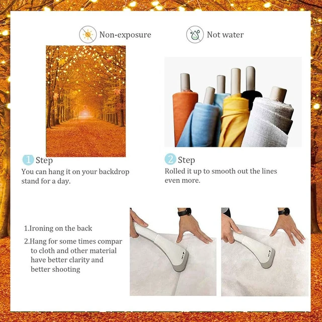 Alt view image 7 of 7 - Fall Photography Backdrop Autumn Maple Leaves Forest Pumpkin Banner 6x8ft Fall Natural Scenery Landscape Background, Thanksgiving Day Farm Harvest Event Party Decorations Banner Booth Props