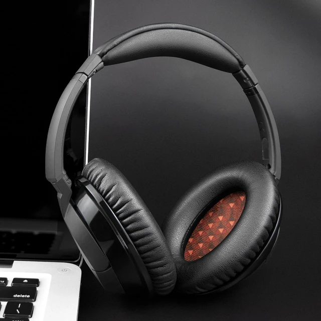 Alt view image 4 of 7 - Earpads Replacement for Bose AE2, AE2w, AE2i/SoundLink & SoundTrue Around-Ear AE Generation 1.0 Headphones, Protein Leather Ear Pads Cushions - Black(Black&Red Scrims)