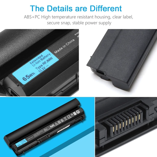 Alt view image 2 of 7 - E6230 E6330 65Wh Laptop Battery Compatible with Dell Latitude E6120 E6220 E6430s Series,fit RFJMW FRR0G UJ499 TPHRG J79X4 7FF1K Y61CV K4CP5 MHPKF 312-1239 312-1241 312-1381