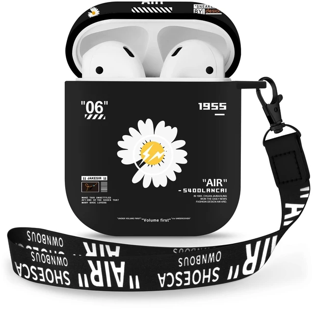 Main image of for Airpods 2nd Generation Case, Cute Cool Chrysanthemum Pattern Protective TPU Soft Cases for Airpods Case 2nd/1st Gen, Shockproof for Airpods Case Men Women with Lanyard & Keychain