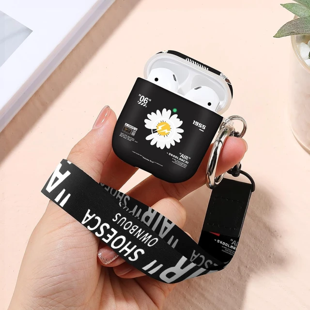 Alt view image 6 of 7 - for Airpods 2nd Generation Case, Cute Cool Chrysanthemum Pattern Protective TPU Soft Cases for Airpods Case 2nd/1st Gen, Shockproof for Airpods Case Men Women with Lanyard & Keychain