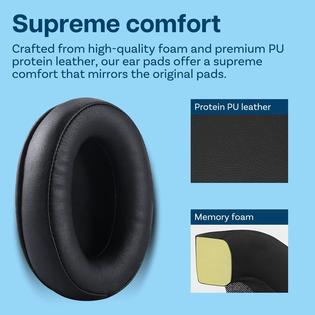 Alt view image 3 of 5 - Ear Pads Replacement for HyperX Cloud Stinger/Cloud Flight/CloudX/Cloud II/Cloud III/Cloud Alpha/Cloud Core/Mix Headsets by - Memory Foam and Protein PU Ear Pad Cushions Black