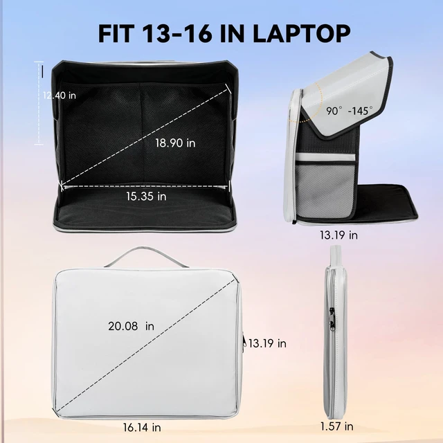 Alt view image 3 of 7 - Portable Laptop Sunshade 13-16 Inch, UV & Heat Protection UV-resistant and waterproof material, easy to carry, suitable for various use scenarios, (light gray)