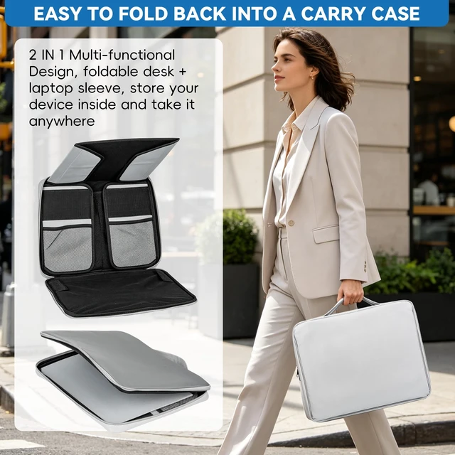 Alt view image 7 of 7 - Portable Laptop Sunshade 13-16 Inch, UV & Heat Protection UV-resistant and waterproof material, easy to carry, suitable for various use scenarios, (light gray)