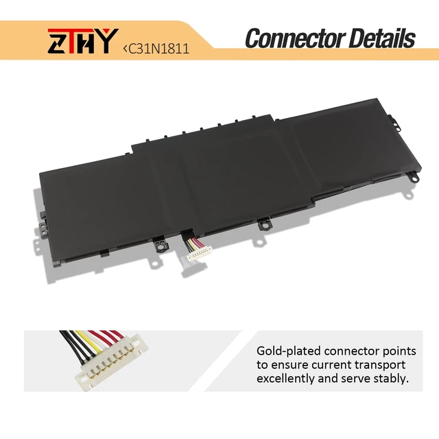 Alt view image 4 of 7 - 50Wh C31N1811 Laptop Battery Replacement for Asus ZenBook 14 UX433F UX433FA UX433FN RX433F RX433FA RX433FN BX433F BX433FN U4300F U4300FA U4300FN Deluxe13 Deluxe14 UX433FN-A6145T C31POJ5 C31PNJ5 11.55V