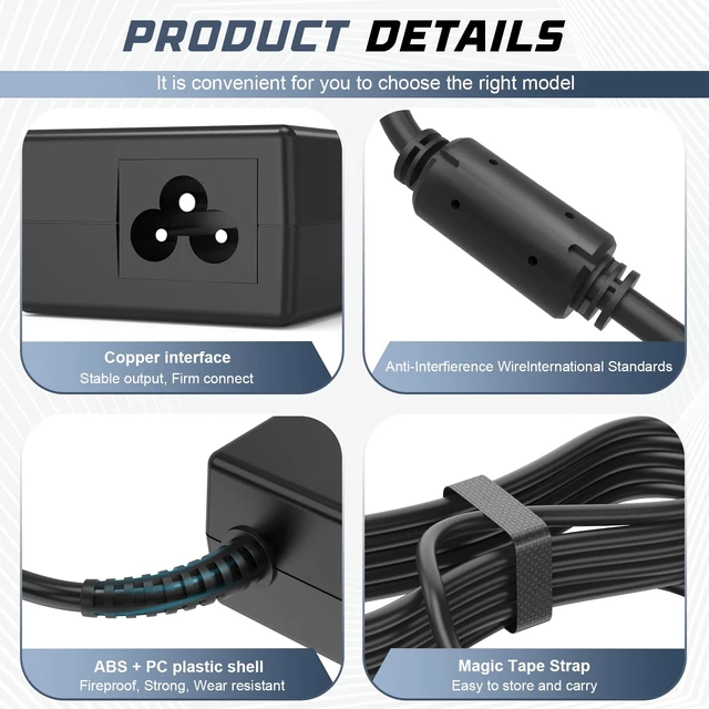 Alt view image 5 of 7 - 20V 3.25A 65W Rectangle USB Tip Laptop AC Adapter for Lenovo Thinkpad T470 T470S T460 E531 E570 E560 L470 L460 L440 T440 T450 T540P X270 X250 X240 Laptop Charger with Power Adapter