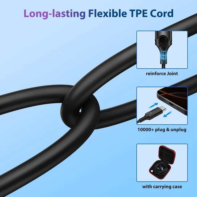 Alt view image 7 of 7 - USB C Headphones for iPhone 17 18 Pro Max/iPad Wired Earbuds Purple Magnetic HiFi Stereo Type-C in-Ear Earphone Remote & Mic for Samsung S26 Ultra S25 S24 Pixel 10 School for Chromebook Laptop