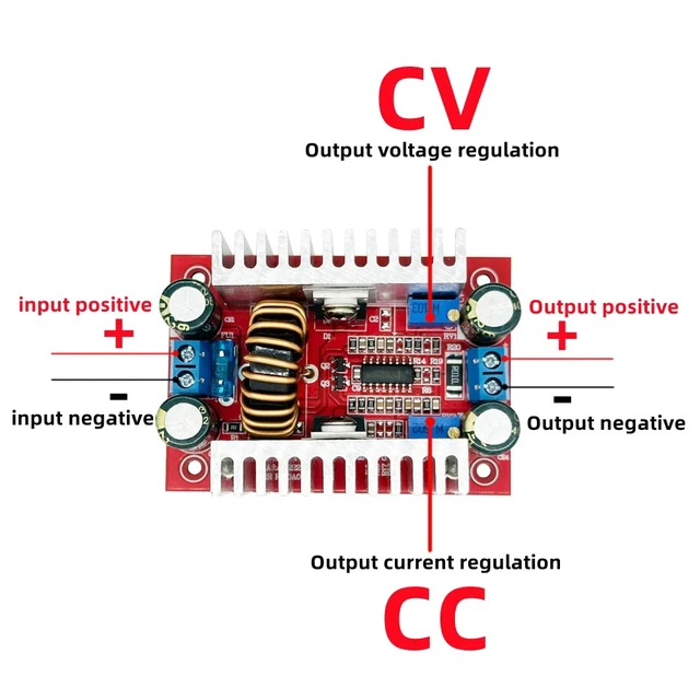 Alt view image 6 of 7 - 2pcs 400W 15A DC Step up Boost Module Constant Current Power Supply Module 8.5-50V to 10-60V Adjustable Transformer Voltage Booster LED Drive Module