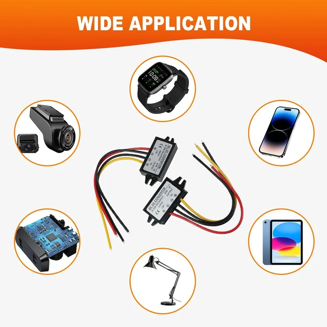 Alt view image 6 of 7 - DC-DC Converter 12V/24V to 5V 3A 15W Buck Step Down Voltage Regulator Module 2-Pack Power Supply Adapter for Car Truck Motorcycle GPS LED
