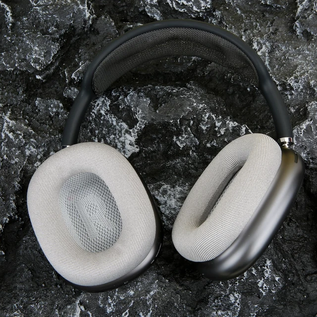 Alt view image 7 of 7 - Replacement Gel Ear Cushions for Apple AirPods Max 1, Mesh Fabric Covered Ear Pads & Silicone & Memory Foam and Magnet (Silvery)