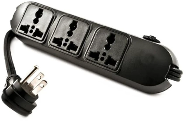 Main image of SM-60 Universal Power Strip 3 Outlets for 110V-250V Worldwide Travel with Surge/Overload Protection
