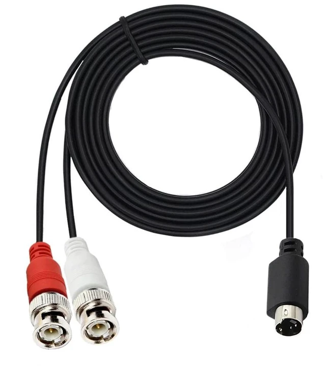 Main image of S-Video 4 PIN to BNC Splitter Cable, Mini DIN 4 Pin S-Video Male to 2 Dual BNC Male Y Splitter Connectors (1.5M/5Feet)