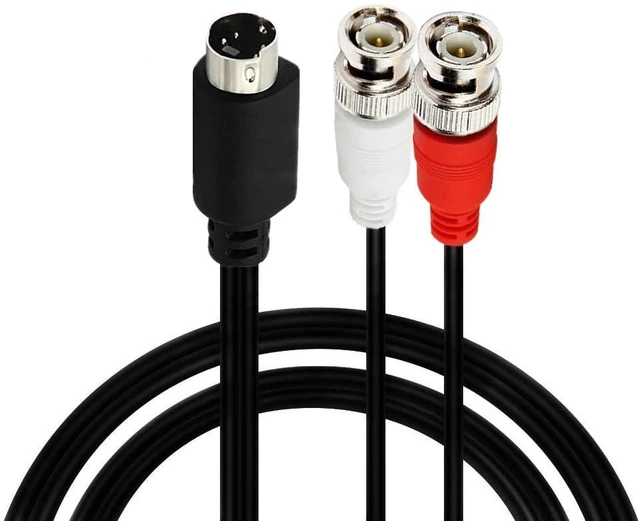 Alt view image 2 of 5 - S-Video 4 PIN to BNC Splitter Cable, Mini DIN 4 Pin S-Video Male to 2 Dual BNC Male Y Splitter Connectors (1.5M/5Feet)