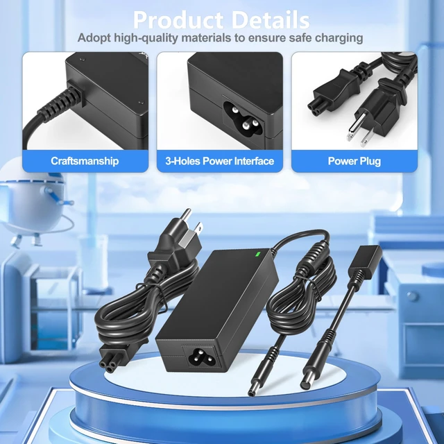 Alt view image 3 of 7 - 90W Charger Compatible with Dell Inspiron 7506 2n1 OptiPlex 7040 Power Cord Fit for Inspiron 7706 7791 7500 7590 2in1 OptiPlex 3080 3050 3060 7050 5050 9020 7060 5060 5090 Micro Desktop Power Supply