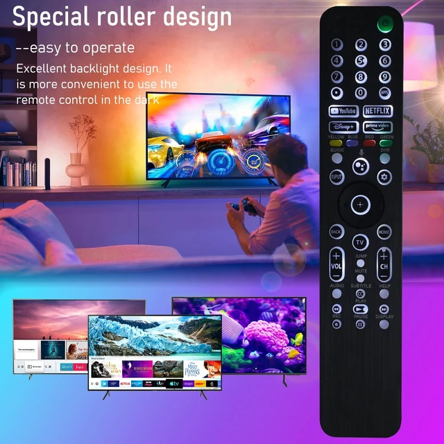 Alt view image 2 of 7 - Backlit Voice Remote Control for Sony TV. Universal Remote Control Compatible with 99% 2019-2025 of Sony Bravia Smart TV and for Bravia XR/XBR/KD/K Series Google Android TVs