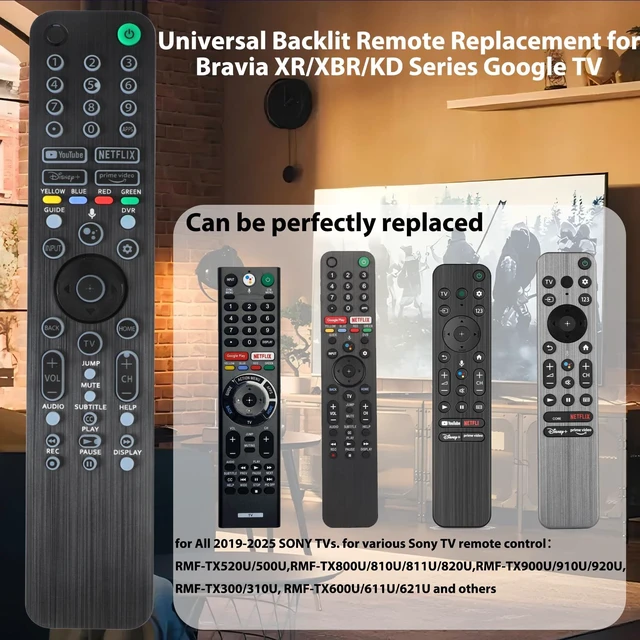 Alt view image 3 of 7 - Backlit Voice Remote Control for Sony TV. Universal Remote Control Compatible with 99% 2019-2025 of Sony Bravia Smart TV and for Bravia XR/XBR/KD/K Series Google Android TVs