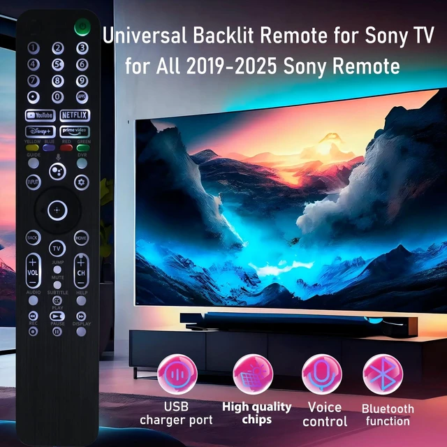 Alt view image 5 of 7 - Backlit Voice Remote Control for Sony TV. Universal Remote Control Compatible with 99% 2019-2025 of Sony Bravia Smart TV and for Bravia XR/XBR/KD/K Series Google Android TVs