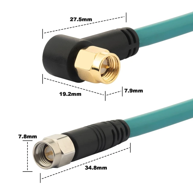 Alt view image 7 of 7 - 1ft 12 Inch SMA Male to SMA Male RG142 Coaxial Cable Jumper 50 Ohm