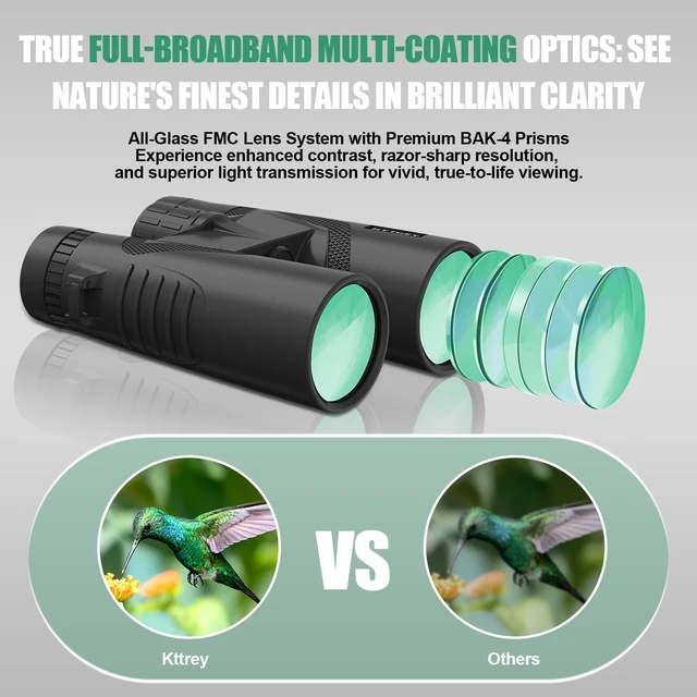 Alt view image 3 of 7 - 10x42 Binoculars with BAK4 Prism & FMC Coating - Waterproof Bird Watching Binoculars for Adults, Clear Daylight Vision for Hiking, Travel, Sports Events & Wildlife Observation