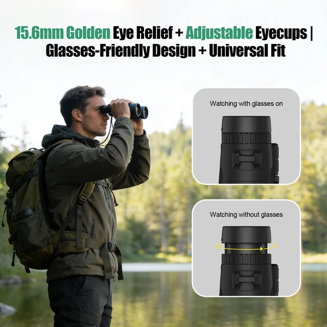 Alt view image 6 of 7 - 10x42 Binoculars with BAK4 Prism & FMC Coating - Waterproof Bird Watching Binoculars for Adults, Clear Daylight Vision for Hiking, Travel, Sports Events & Wildlife Observation