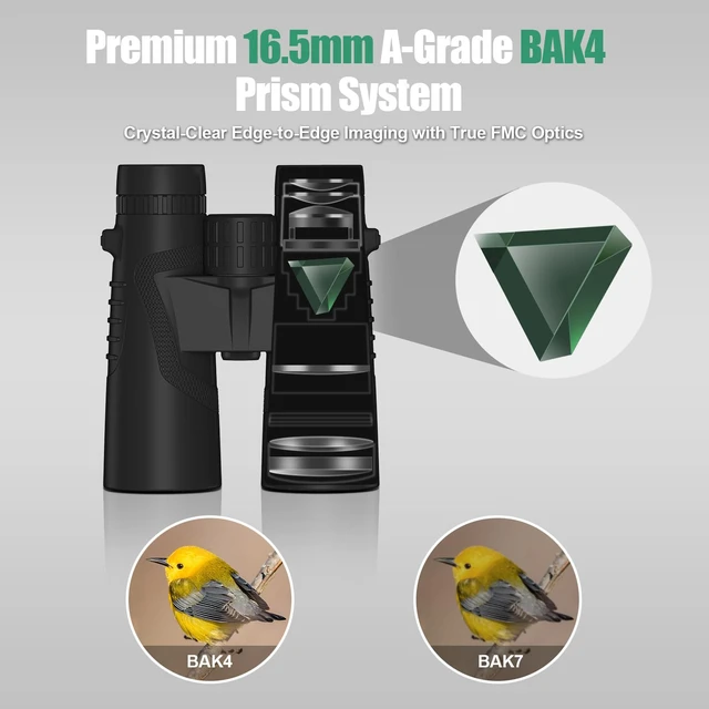 Alt view image 4 of 7 - 10x42 Binoculars with BAK4 Prism & FMC Coating - Waterproof Bird Watching Binoculars for Adults, Clear Daylight Vision for Hiking, Travel, Sports Events & Wildlife Observation