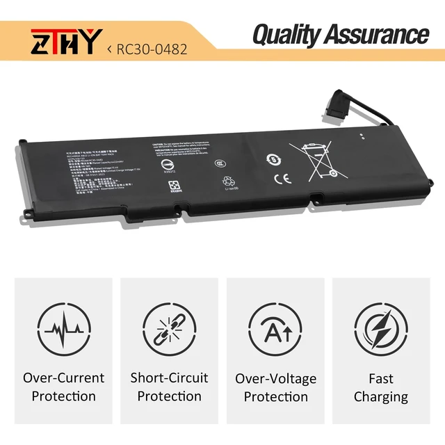 Alt view image 3 of 7 - RC30-0482 Laptop Battery Replacement for Razer Blade 14 2023 RZ09-0482 RZ09-0482VEH3-R3E1 RZ09-0482VWH3-R3W1 Blade 14 2024 RZ09-0508 RZ09-0508VED3-R3E1 RZ09-0508VWD3-R3W1 68.1Wh 15.4V 4422mAh