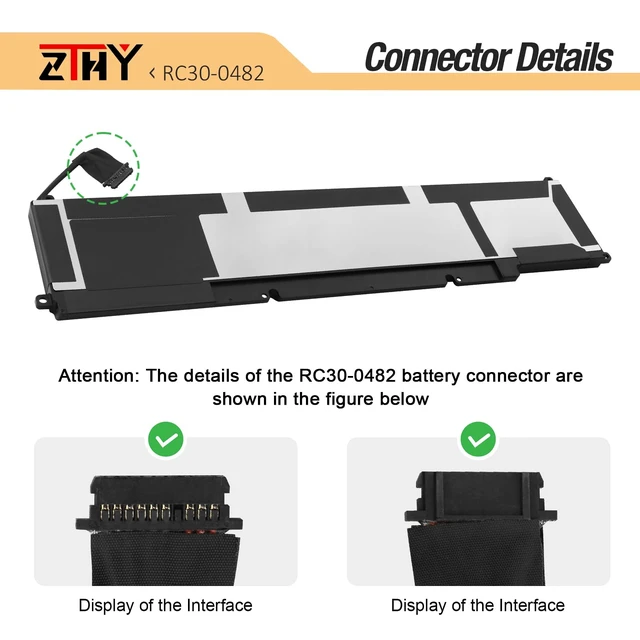 Alt view image 4 of 7 - RC30-0482 Laptop Battery Replacement for Razer Blade 14 2023 RZ09-0482 RZ09-0482VEH3-R3E1 RZ09-0482VWH3-R3W1 Blade 14 2024 RZ09-0508 RZ09-0508VED3-R3E1 RZ09-0508VWD3-R3W1 68.1Wh 15.4V 4422mAh