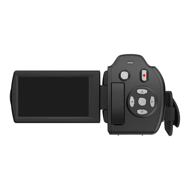 Alt view image 3 of 5 - HDV-V12 Video Camera Full HD Camcorder Digital Recorder 1080P 30FPS 30MP 3.0 Inch Rotation LCD 16X Digital Zoom Infrared Night Vision - Black (V12 Base)