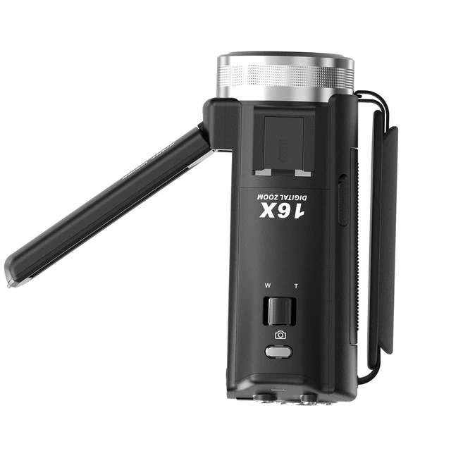 Alt view image 5 of 5 - HDV-V12 Video Camera Full HD Camcorder Digital Recorder 1080P 30FPS 30MP 3.0 Inch Rotation LCD 16X Digital Zoom Infrared Night Vision - Black (V12 Base)