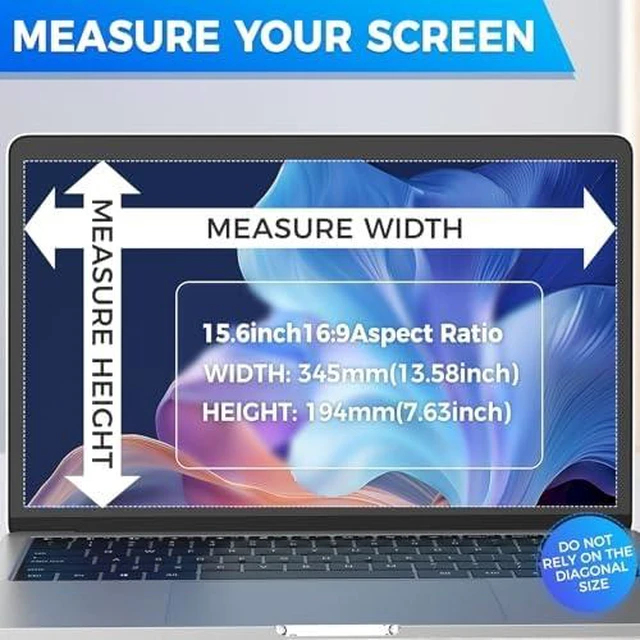 Alt view image 2 of 7 - 2Pack Magnetic Laptop Privacy Screen Filter 15.6 inch for 16:9 Widescreen Computer Monitor, Removable Anti Blue Light Privacy Shield, Anti-Glare Protector