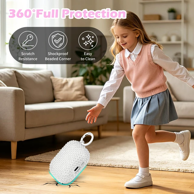 Alt view image 4 of 7 - for AirPods Pro 3 Case Beaded Pearl Earbud Case with Hook, Bag Decoration Beaded Case Compatible with Apple AirPods Pro 3rd Generation 2025 with Hook, Drop Protection, No Effect on Wireless Charging