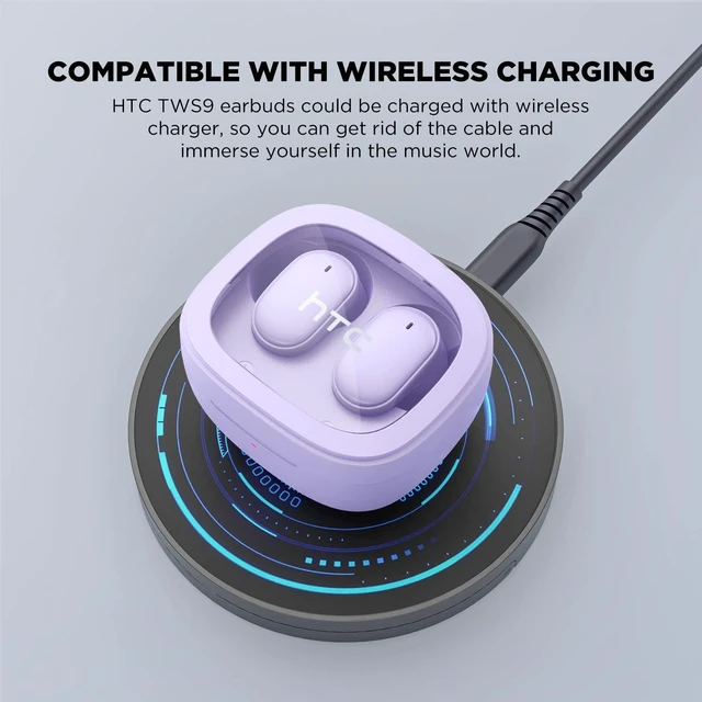 Alt view image 3 of 7 - True Wireless Bluetooth Earbuds 9 Bluetooth 5.3, in-Ear Earphones Transparent Case Design with Wireless Charging Fuction, 24Hour Playtime/Game Modes/Built-in Mic/Touch Control -Purple