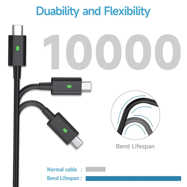Alt view image 3 of 7 - 90W USB C Laptop Charger Compatible with Dell XPS 13 9365 9360 9370 Latitude 3000 5000 7000 9000 Series 7420 7320 7390 3400 3500 5289 5300 2 in 1 Type C AC Adapter Power Supply Cord
