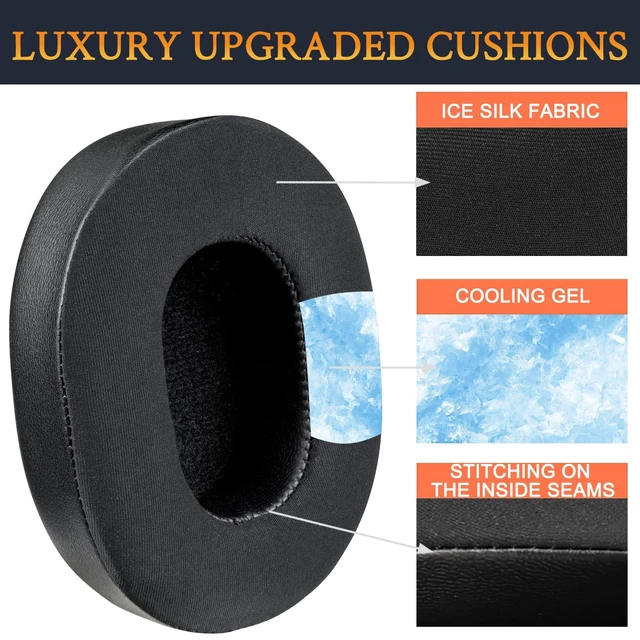 Alt view image 5 of 7 - Earpads Replacement for Sony MDR-ZX750 (ZX750BN/ZX750AP/ZX750DC) Headphones, Ear Pads Cushions with Noise Isolation Foam-CG Black