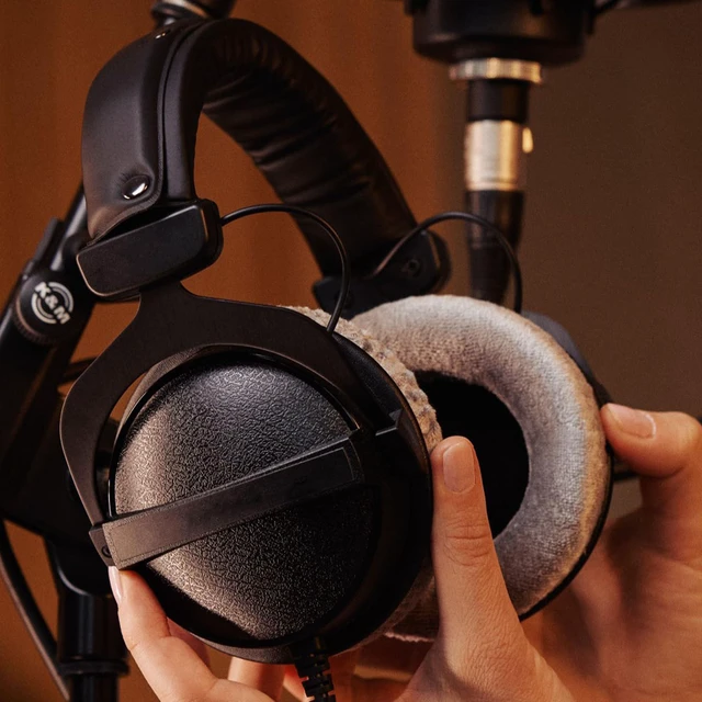 Alt view image 4 of 7 - Velour Earpads for Beyerdynamic DT770/DT770 Pro - Silver Also for DT511/DT801/DT831/DT901/HS300/MMX300/Custom One Pro Plus/Custom Studio Headphones