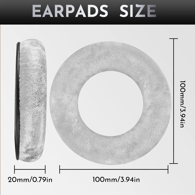 Alt view image 5 of 7 - Velour Earpads for Beyerdynamic DT770/DT770 Pro - Silver Also for DT511/DT801/DT831/DT901/HS300/MMX300/Custom One Pro Plus/Custom Studio Headphones