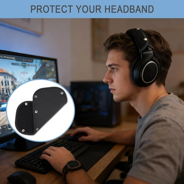 Alt view image 5 of 7 - GEVO Protective Headband Cover for Sennheiser HD598 / HD598SE / HD599-Black Also for HD579 / HD598CS / HD598SR / HD599SE Headphones, No More Flaking Leather, Easy Installation, No Tool Needed