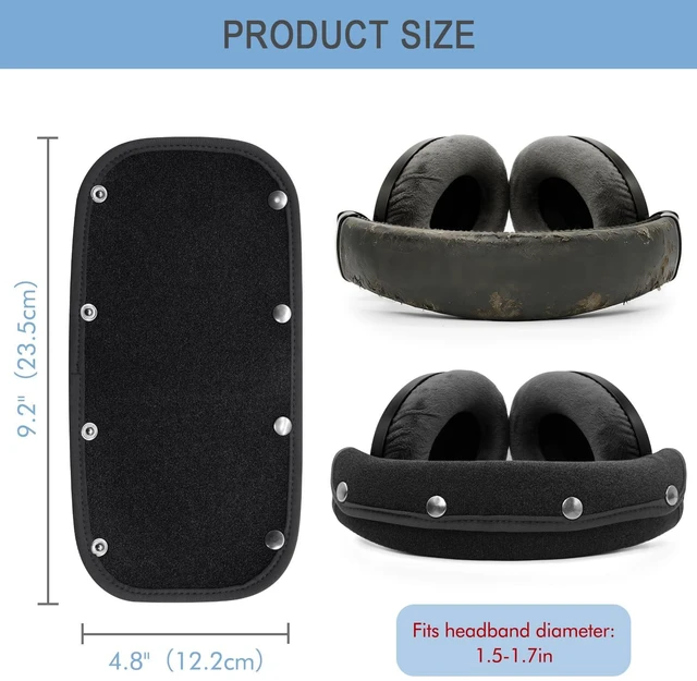 Alt view image 6 of 7 - GEVO Protective Headband Cover for Sennheiser HD598 / HD598SE / HD599-Black Also for HD579 / HD598CS / HD598SR / HD599SE Headphones, No More Flaking Leather, Easy Installation, No Tool Needed