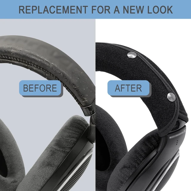 Alt view image 7 of 7 - GEVO Protective Headband Cover for Sennheiser HD598 / HD598SE / HD599-Black Also for HD579 / HD598CS / HD598SR / HD599SE Headphones, No More Flaking Leather, Easy Installation, No Tool Needed