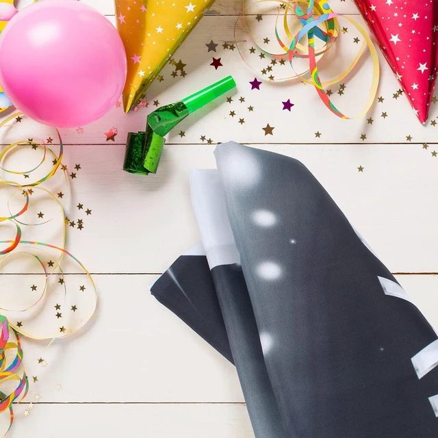 Alt view image 4 of 7 - Happy 55th Birthday Banner Backdrop Silver and Black Champagne 55 Years Old Background Bday Decorations for Women Men Her Him Photography Party Supplies Glitter