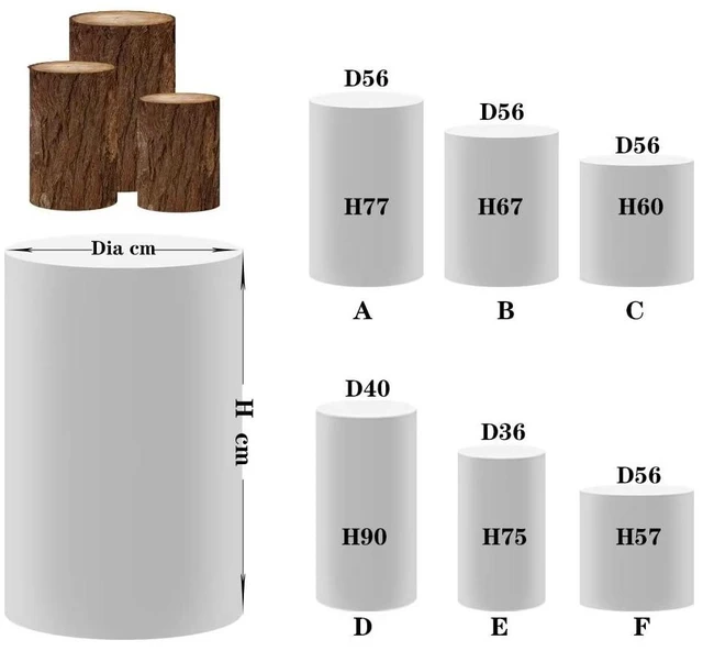 Alt view image 3 of 6 - Vintage Wooden Pedestal Covers for Birthday Party Decoration Wood Grainy Texture Plinth Cover Wedding Bridal Shower Photography Baptism Communion Cylinder Cover Props NO-236-D40H90
