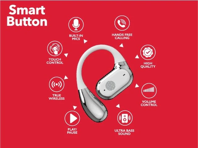 Alt view image 7 of 7 - EarSwitch 4in1 Duo TWS Wireless Earbuds, Bluetooth 5.4 Open-Ear & in-Ear Headphones, Dual Earbud Sets in One Case, 20H Playtime, LED Display, Ultra Bass, Touch Control, Sport & Gym (White)